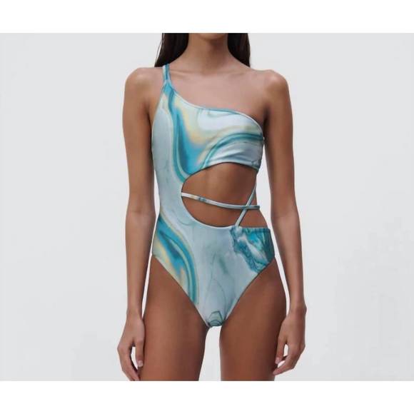 NEW JONATHAN SIMKHAI storm one piece swimwear in mable print - Picture 1 of 3